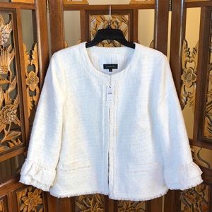 NWT Talbots Textured Ruffle Sleeve Jacket Size 16